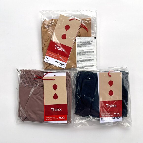NWT Thinx Hiphugger Period Underwear - Lot of 3 - Sz Md - 3 Absorbencies